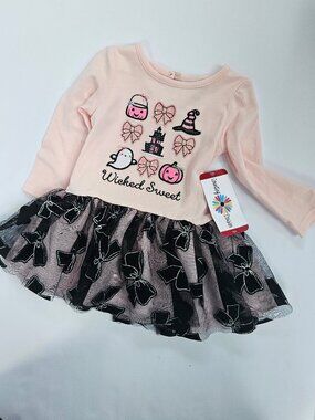 NWT Counting Daisies Girls "Wicked Sweet" Halloween Tutu Dress Size 18M